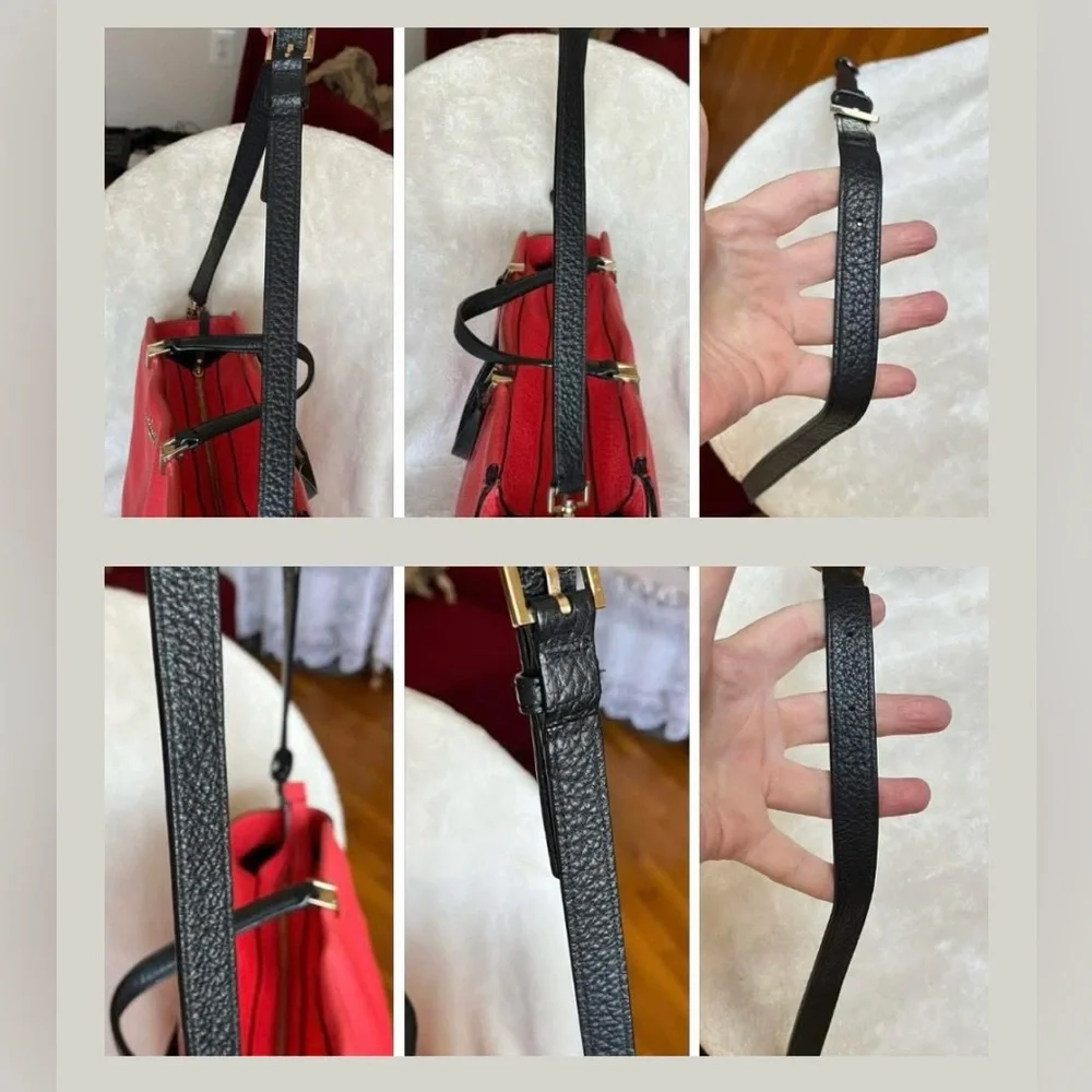 Kate spade Chelsea Hayden pebbled leather colorblock satchel with strap purse - Picture 11 of 17